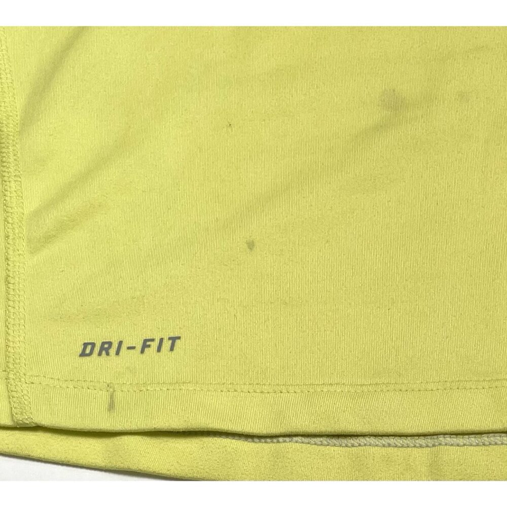 NIKE Running Womens MEDIUM Yellow Dri-Fit 1/4-Zip Fitted Long Sleeve PULLOVER - Picture 3 of 9